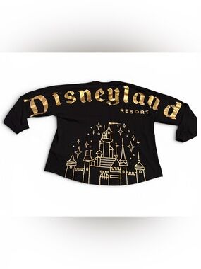 Disney Spirit Jersey US XL Black Gold Sleeping Beauty Castle Disneyland Shirt